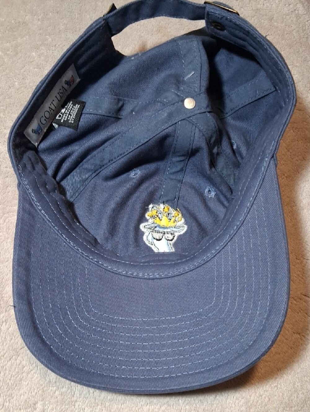 Kids Navy Baseball Cap with Crowned Goat Patch - Picture 4 of 7